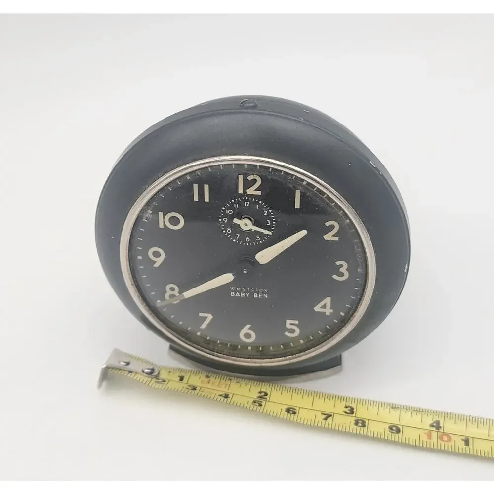 1940's- 50's Westclox Baby Ben Wind-up Alarm Clock Art Deco Westclox Baby-Ben